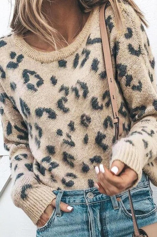 LEOPARD KNIT SWEATER