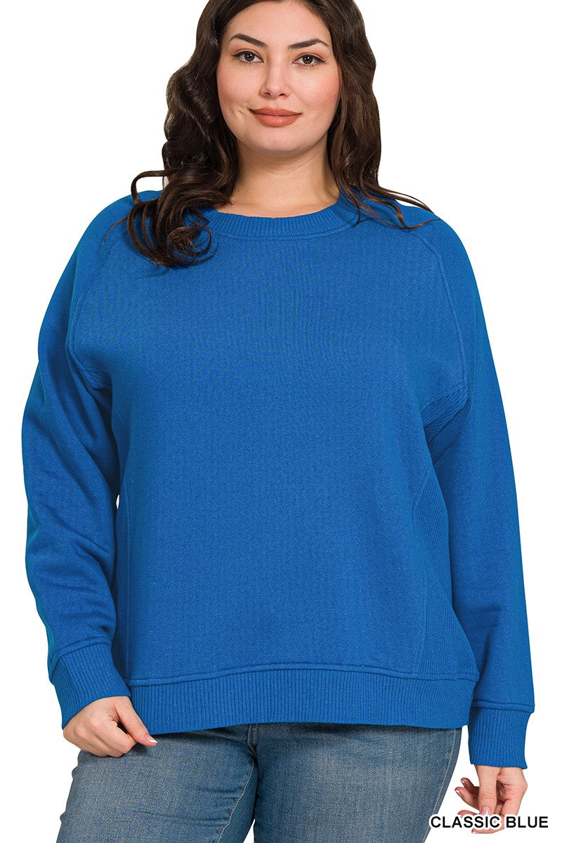 Ribbed Side Raglan Sweatshirt