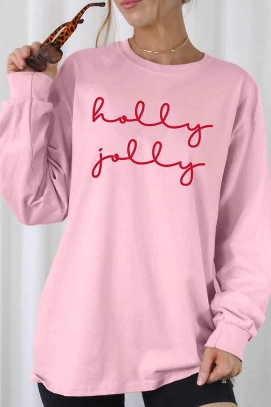 Holly Jolly Graphic Long Sleeve Tee