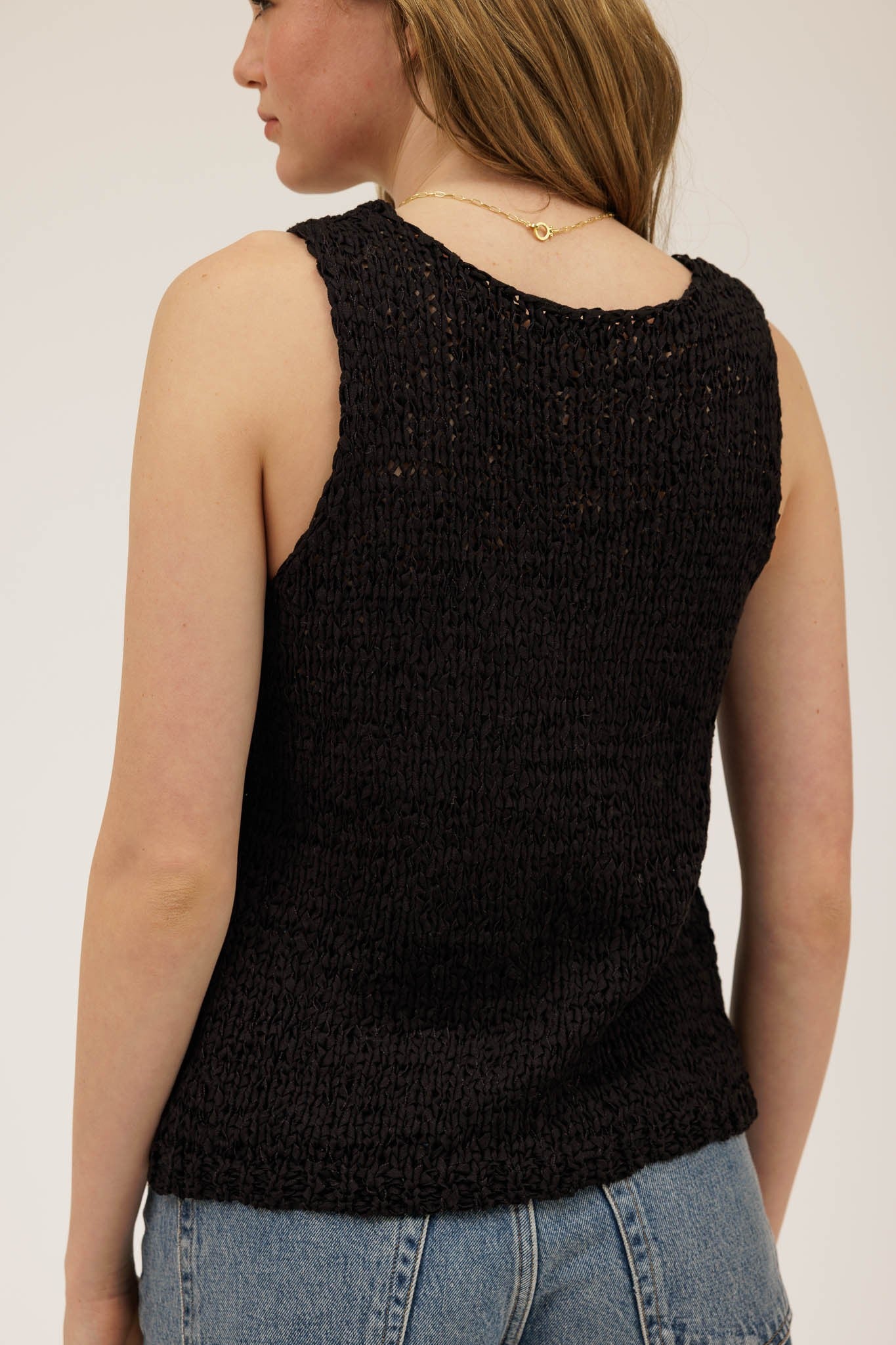 Square Button Front Split Neck Cardigan Vest