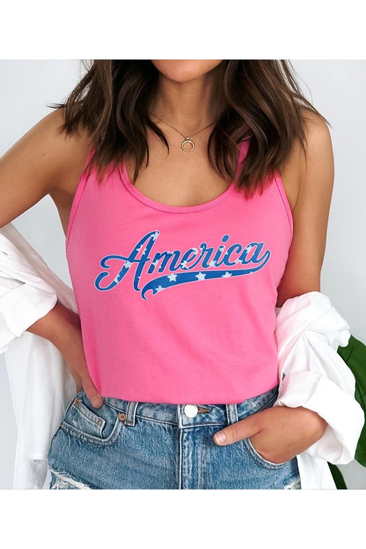 America Graphic Racerback Tank