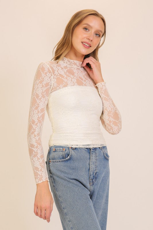 Me Lace High Neck Top