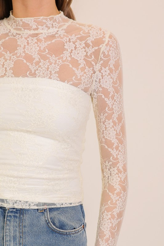 Me Lace High Neck Top