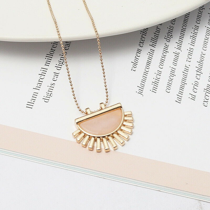 Pink Gold Natural Stone Necklace