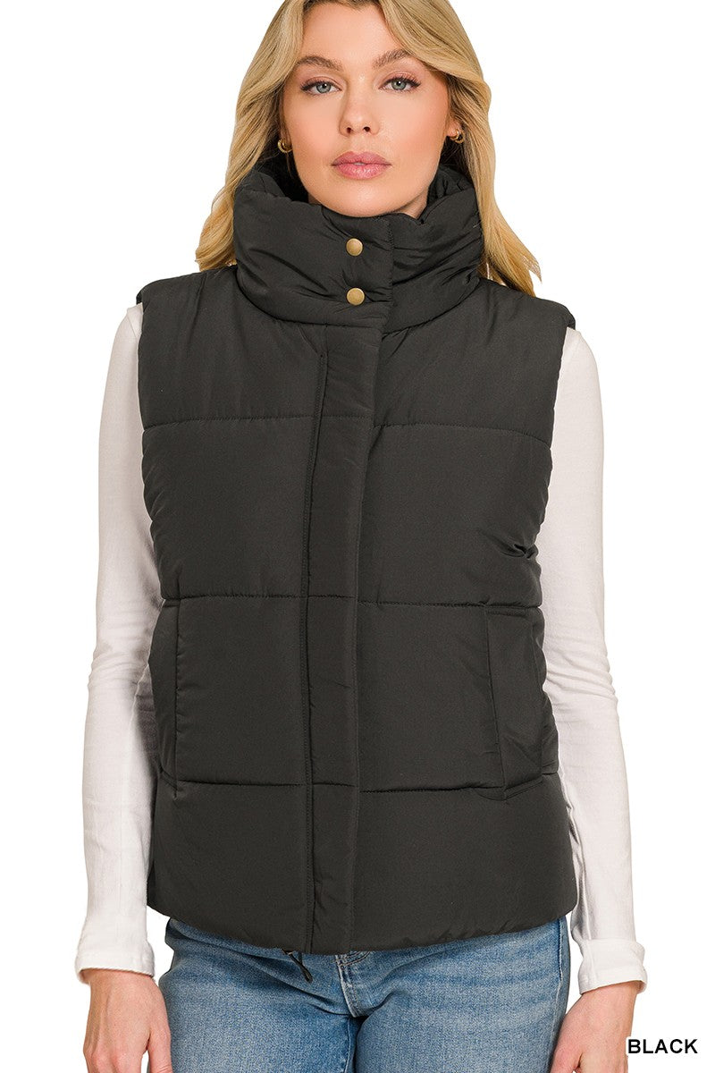 High Neck Puffer Vest