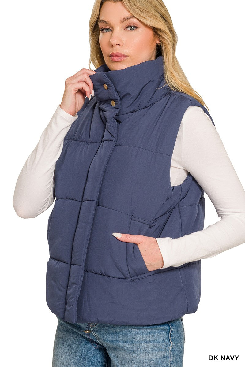 High Neck Puffer Vest