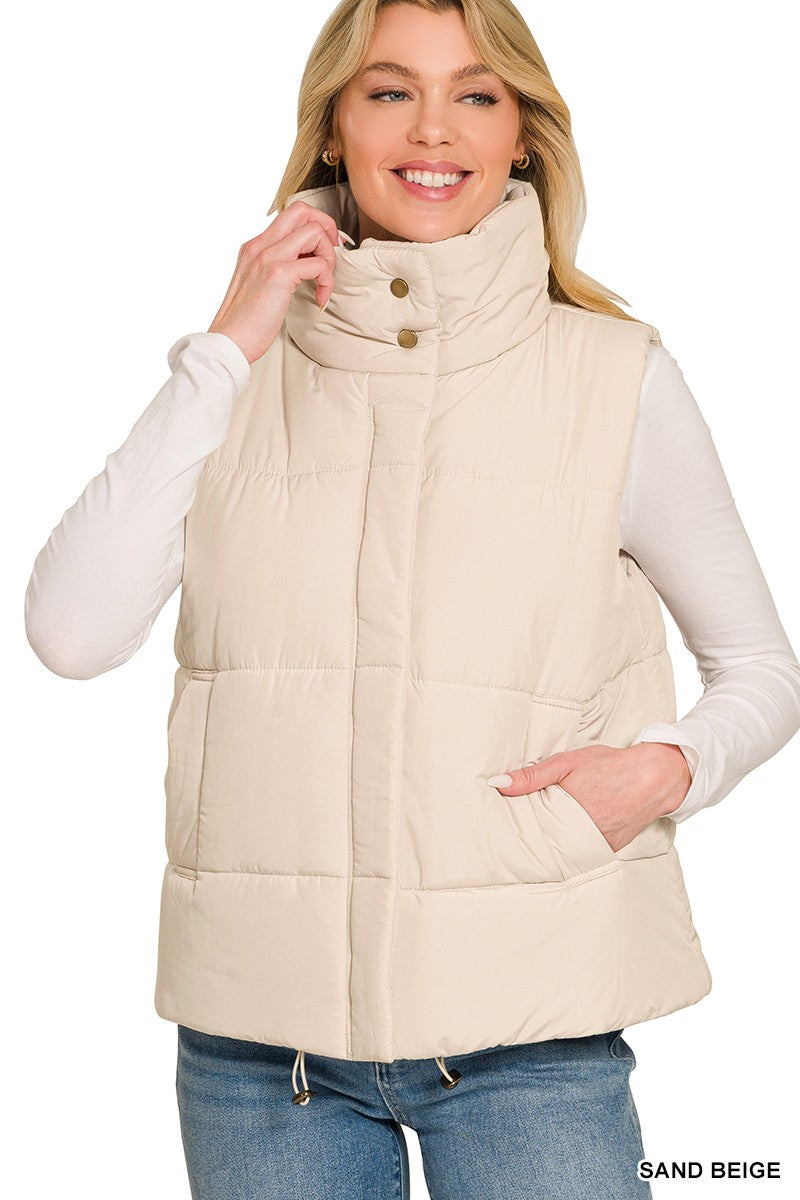 High Neck Puffer Vest