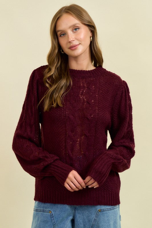 Puff Sleeve Sweater Top