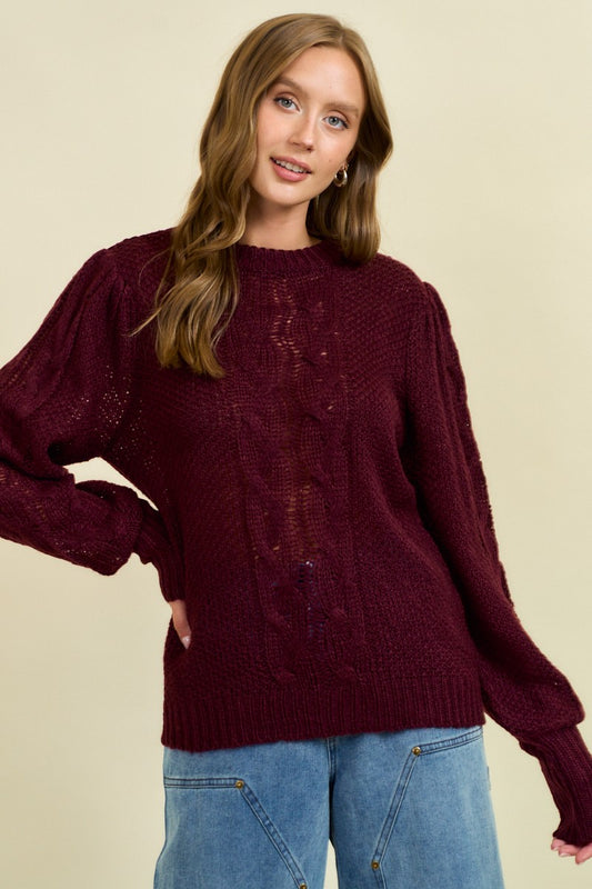 Puff Sleeve Sweater Top