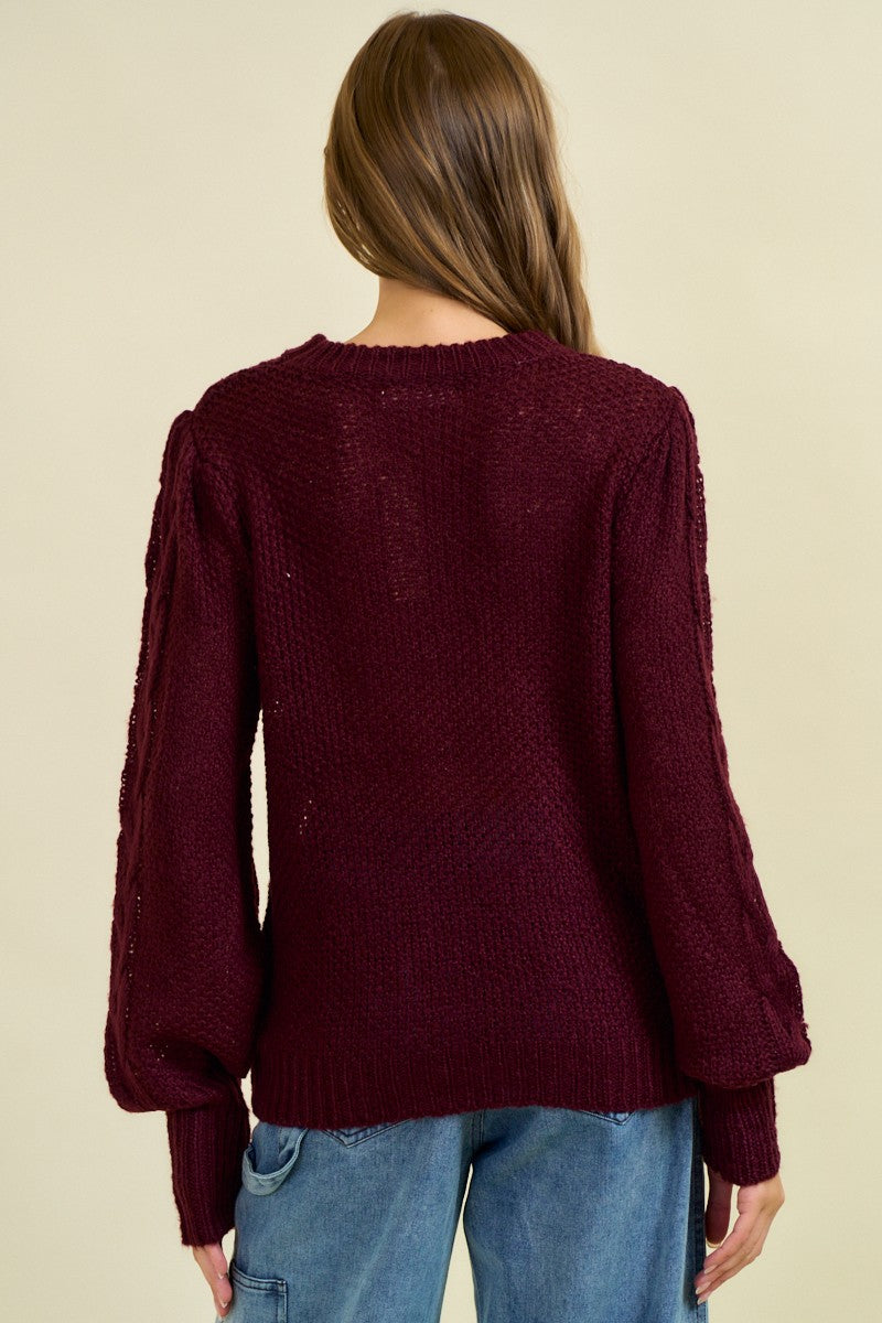 Puff Sleeve Sweater Top