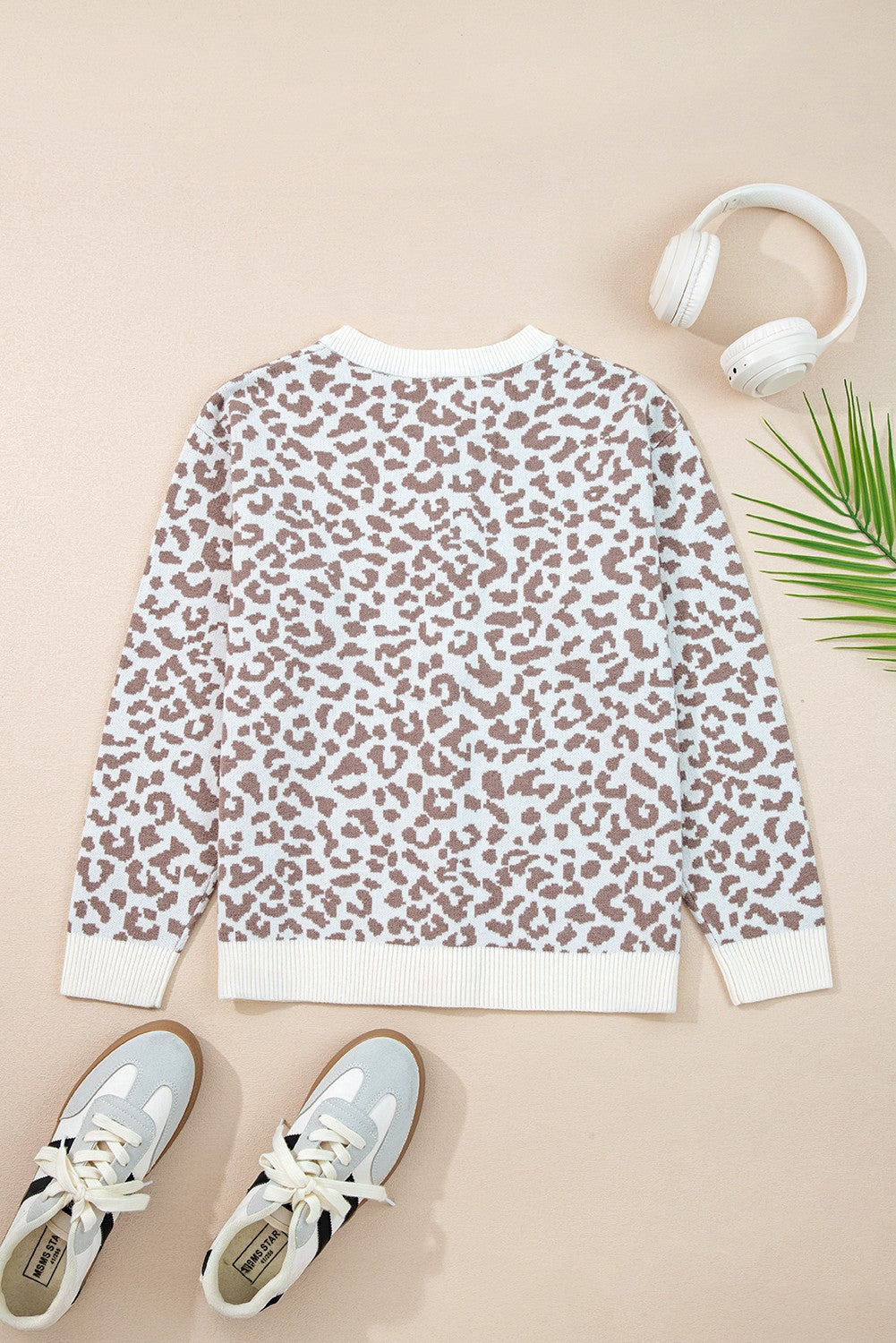 leopard button down sweater