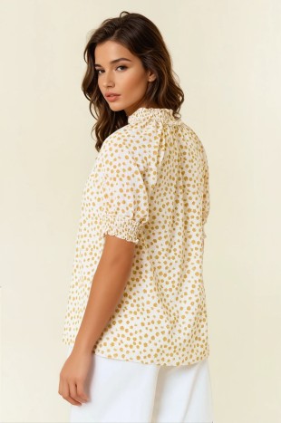 Jacquard Dot Blouse