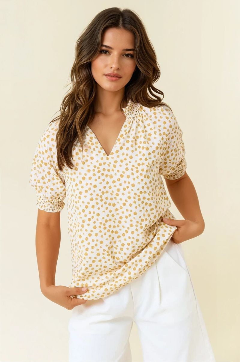 Jacquard Dot Blouse