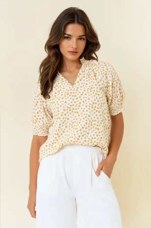 Jacquard Dot Blouse