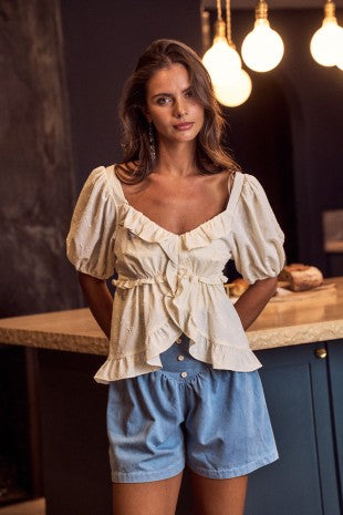 Dreamy Ruffled Blouse Top