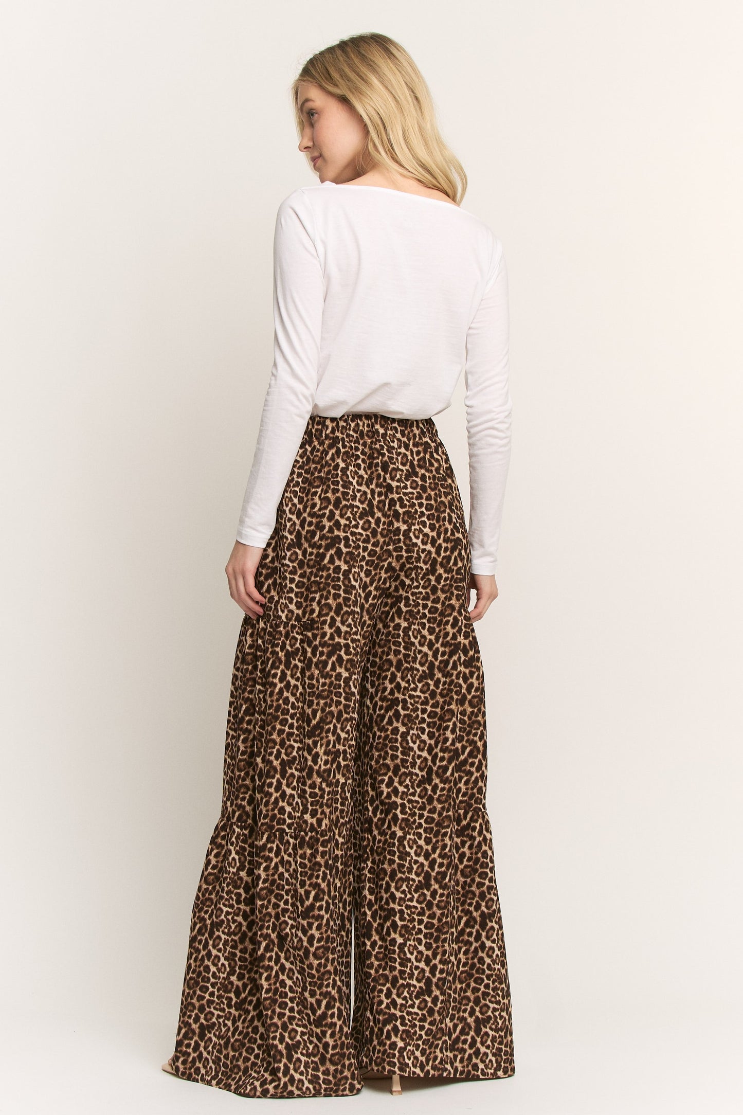 Over Wide Leg Animal Pants