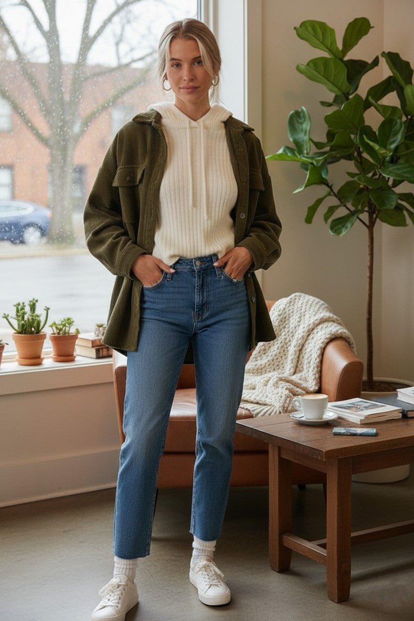 Cozy Ribbed Hooded Sweater