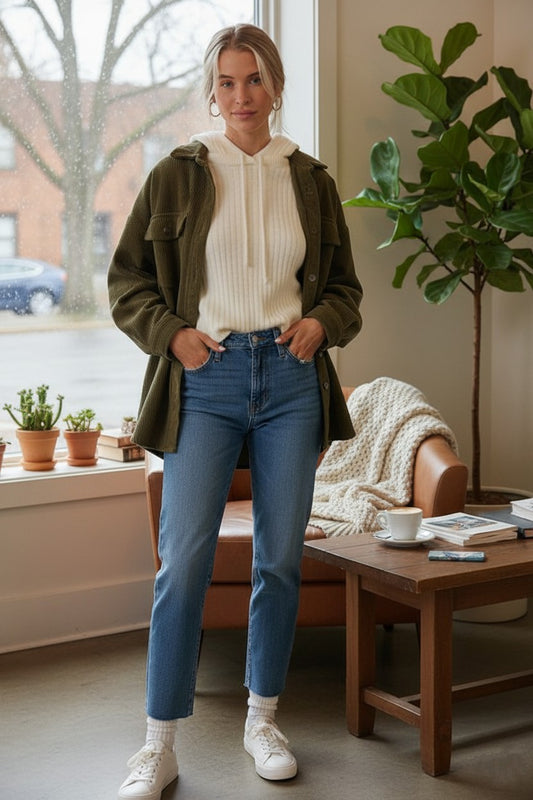 Cozy Ribbed Hooded Sweater