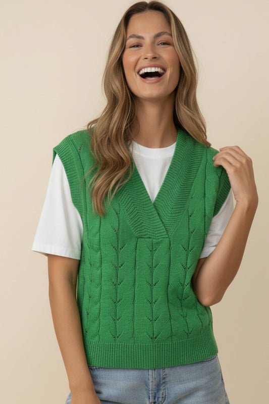 Cable sweater vest