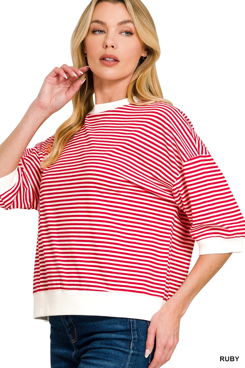 Striped Rib Banded Top