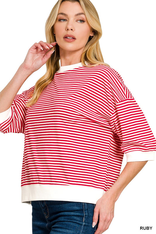 Striped Rib Banded Top