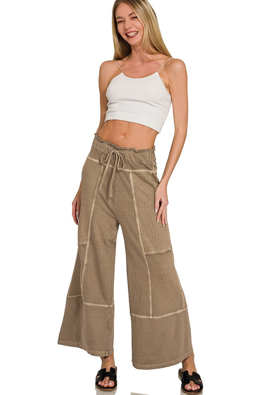 Exposed Seam Wide Leg Pants