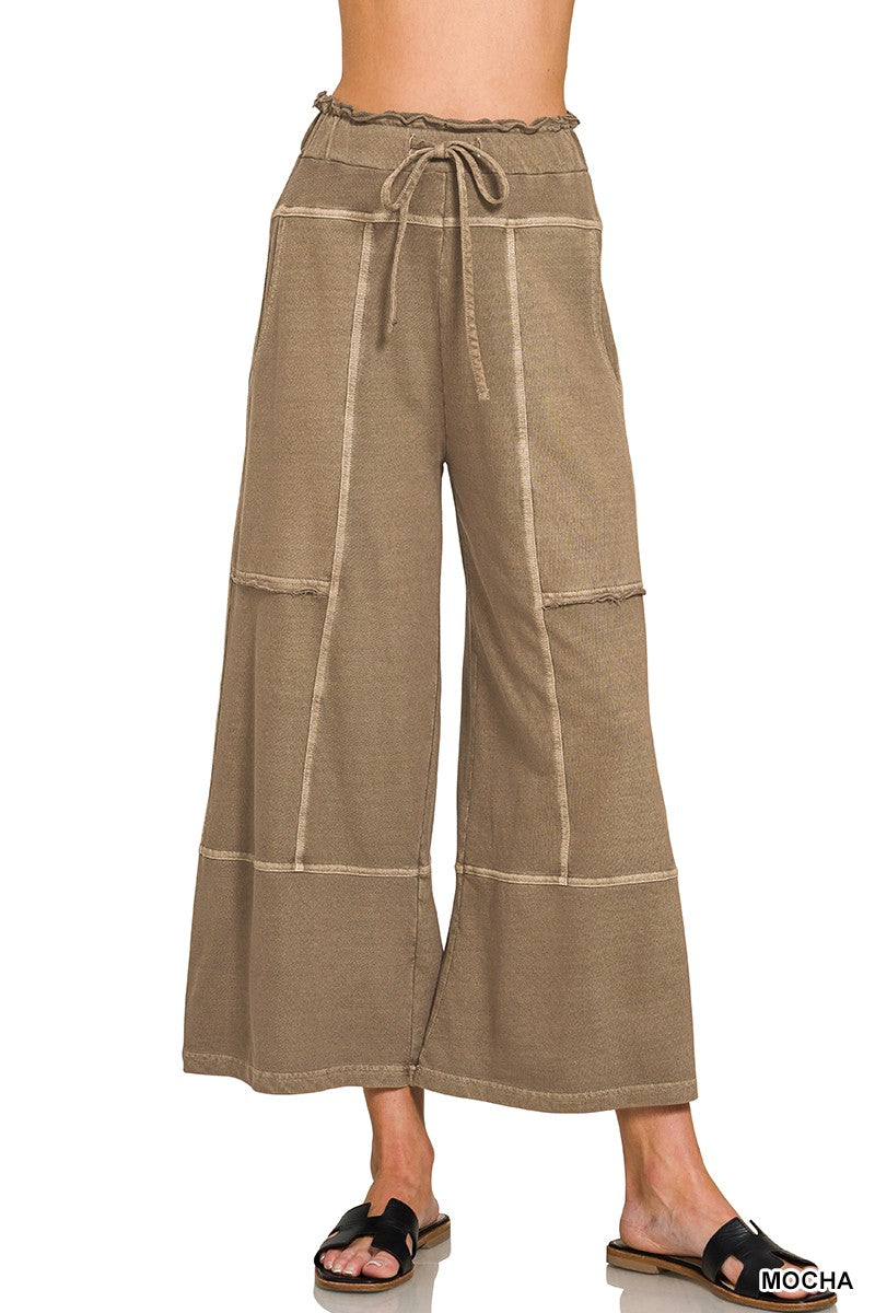 Exposed Seam Wide Leg Pants