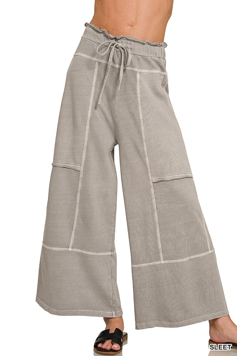 Exposed Seam Wide Leg Pants