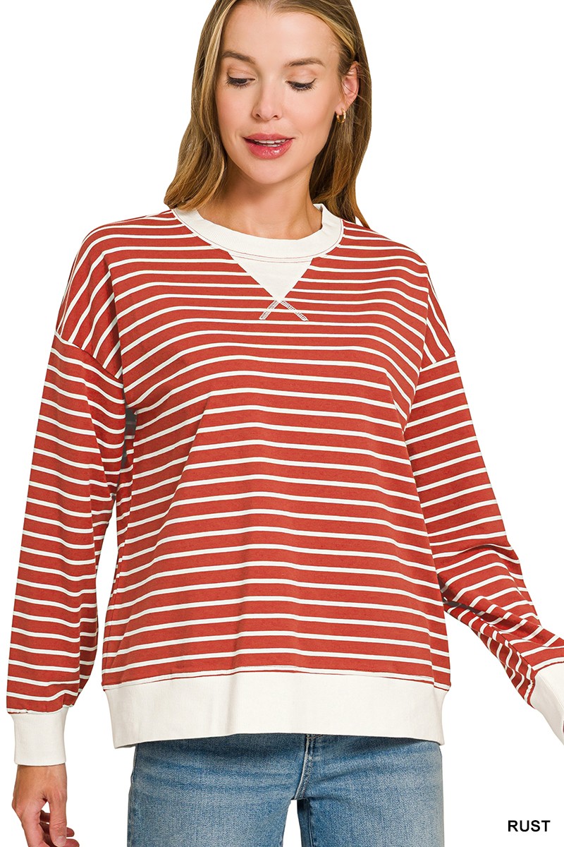 Banded Striped Pullover