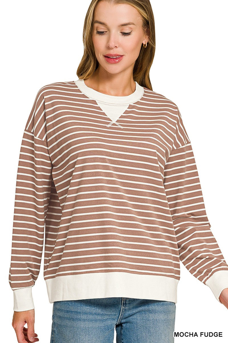 Banded Striped Pullover