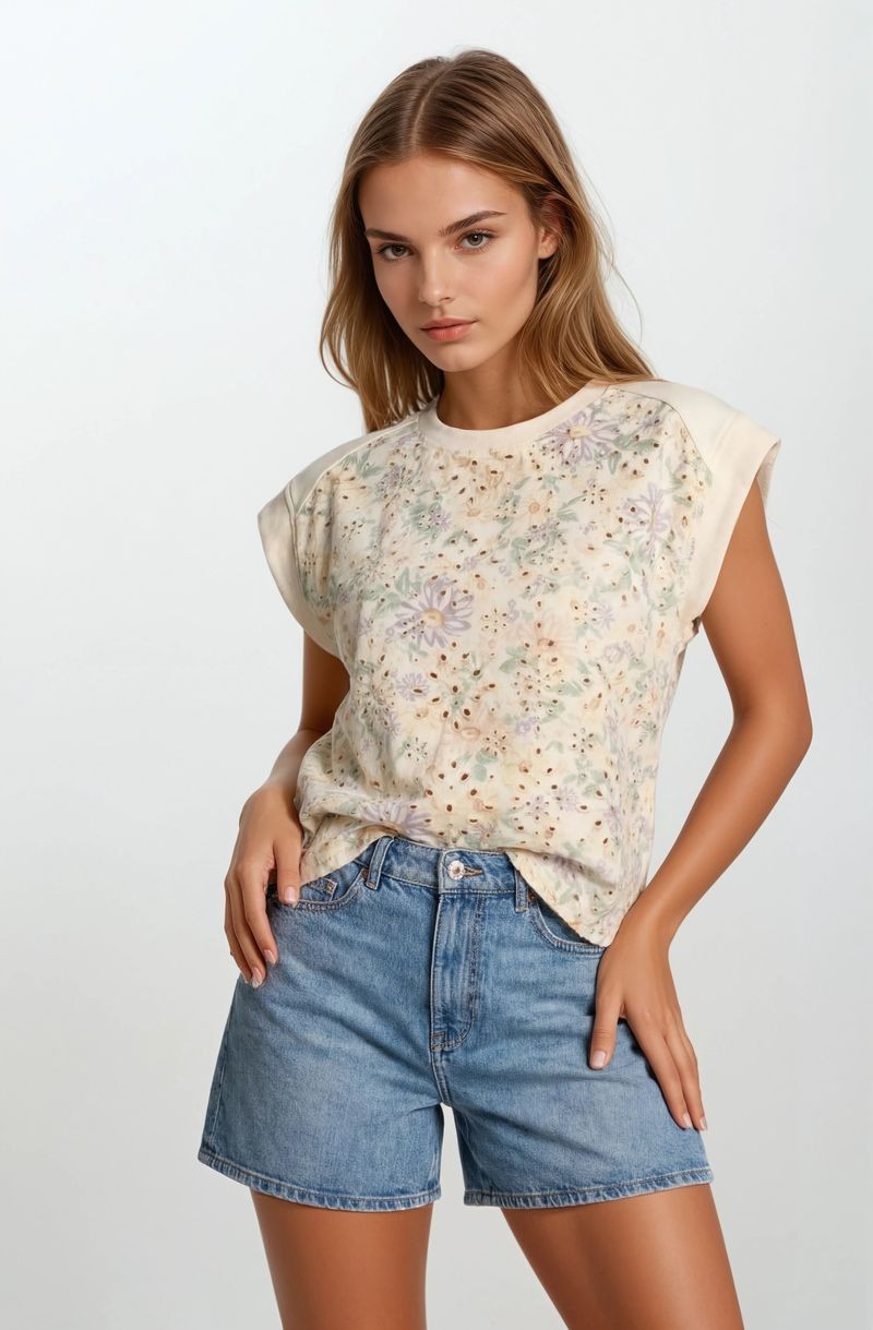 Floral Terry Muscle