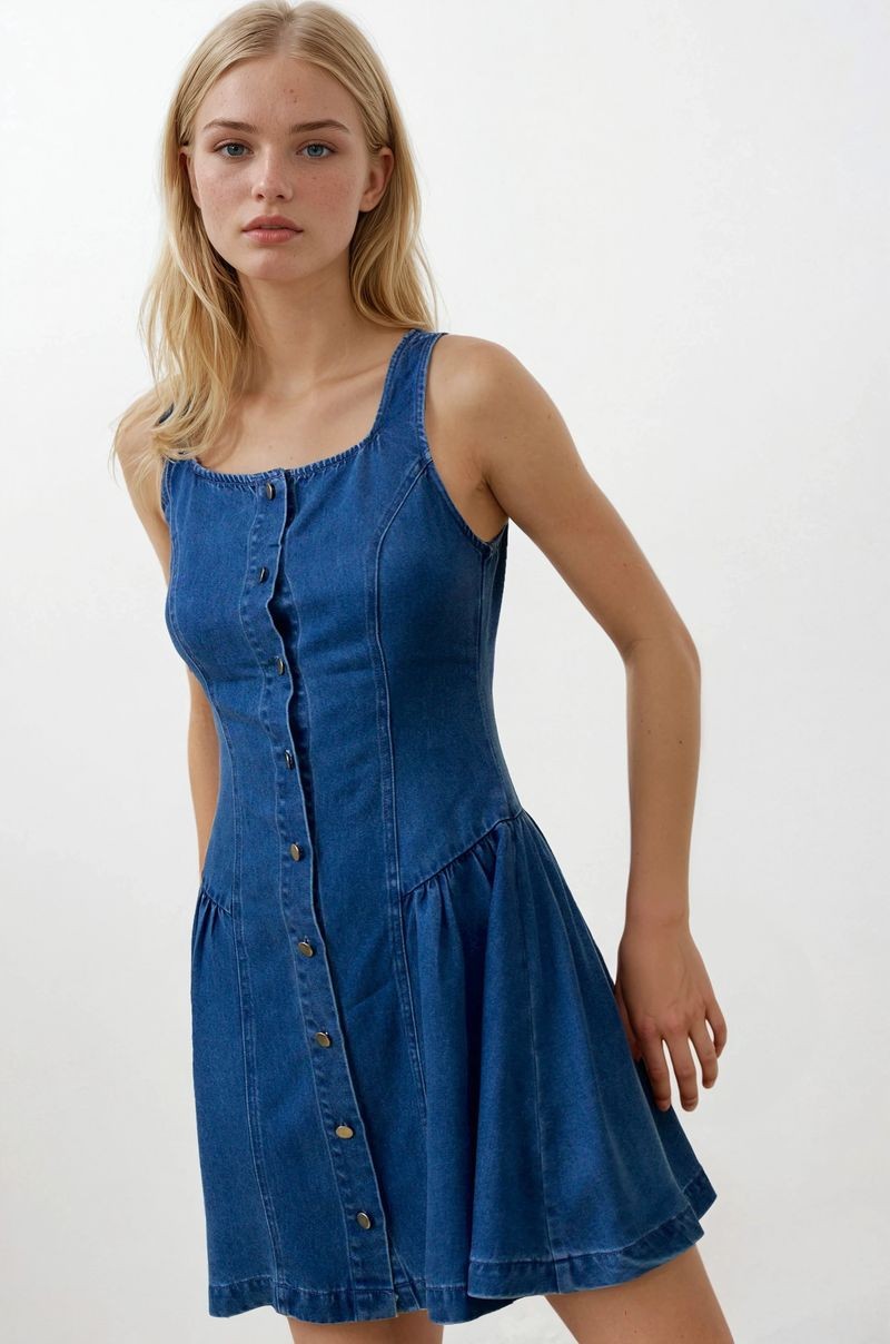 Flare Denim Mini Dress