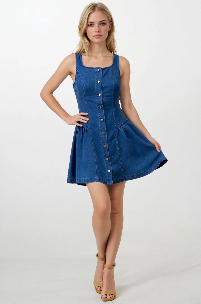 Flare Denim Mini Dress