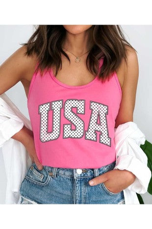 USA Polka Dot Graphic Tank