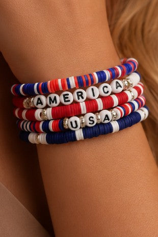4th of July 5 Bracelet Stack