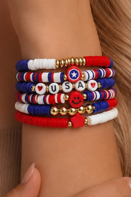 4th Of July Bracelet Stack