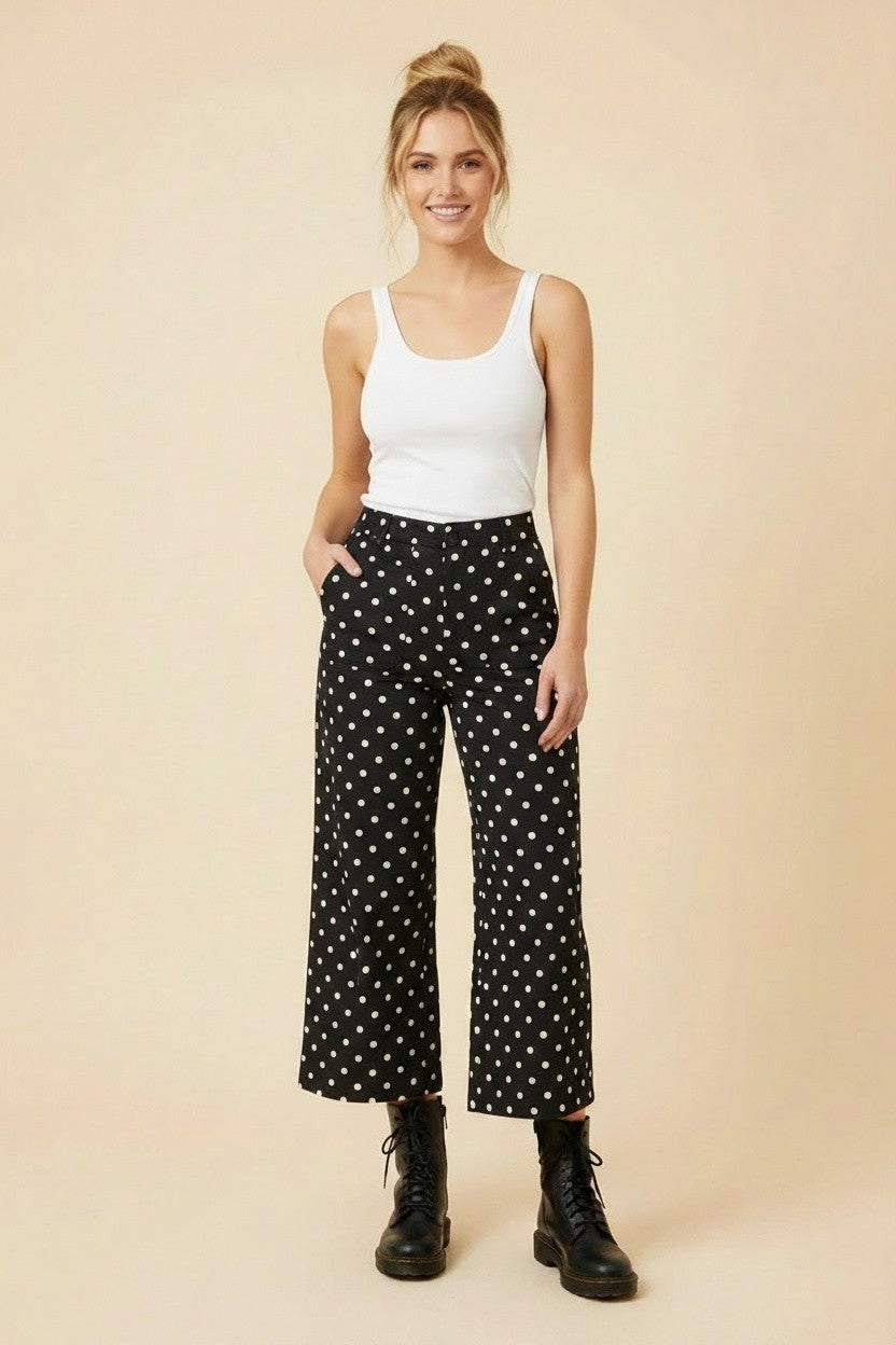 Polka Dot Wide Leg Pants