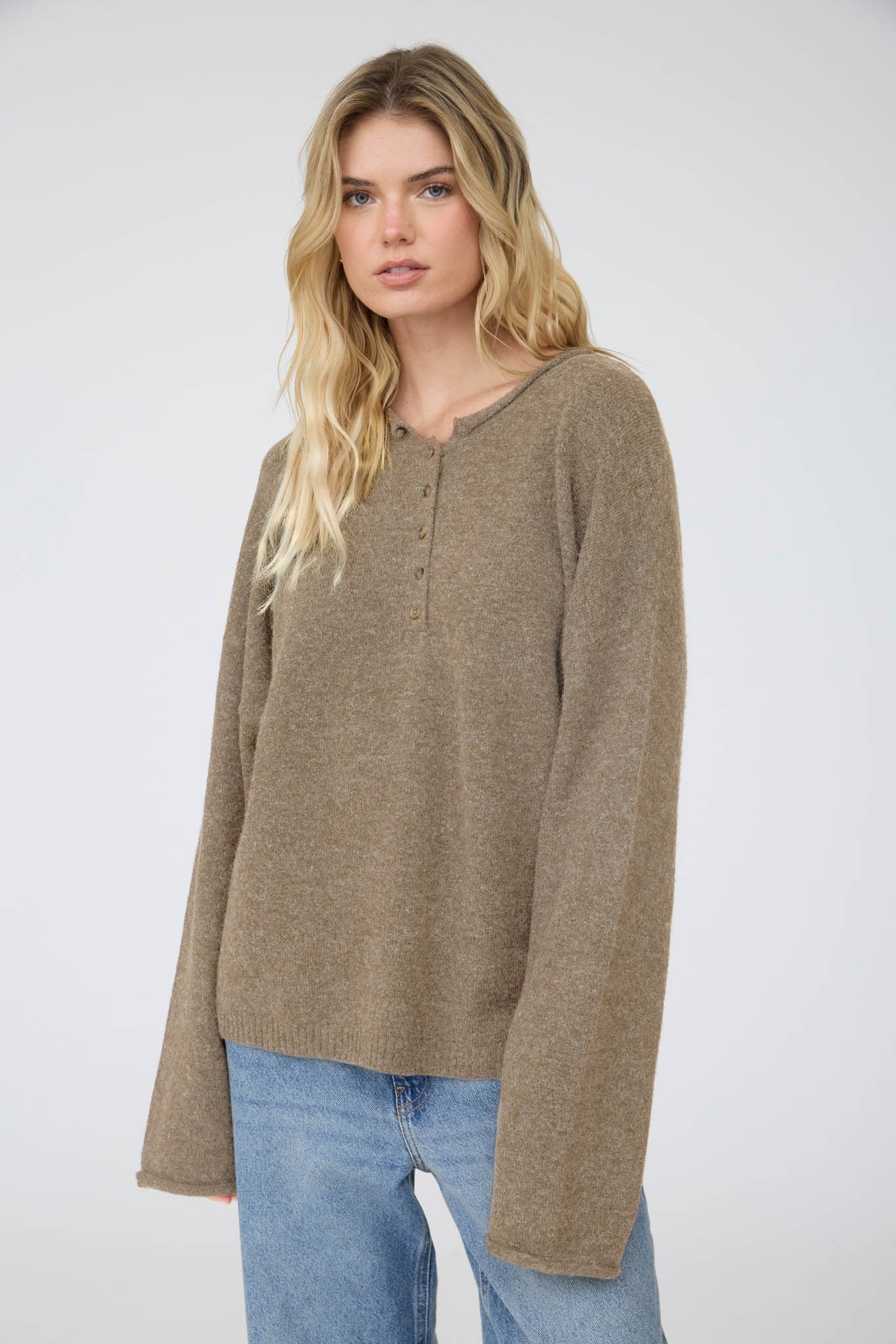 Henley Pullover Sweater