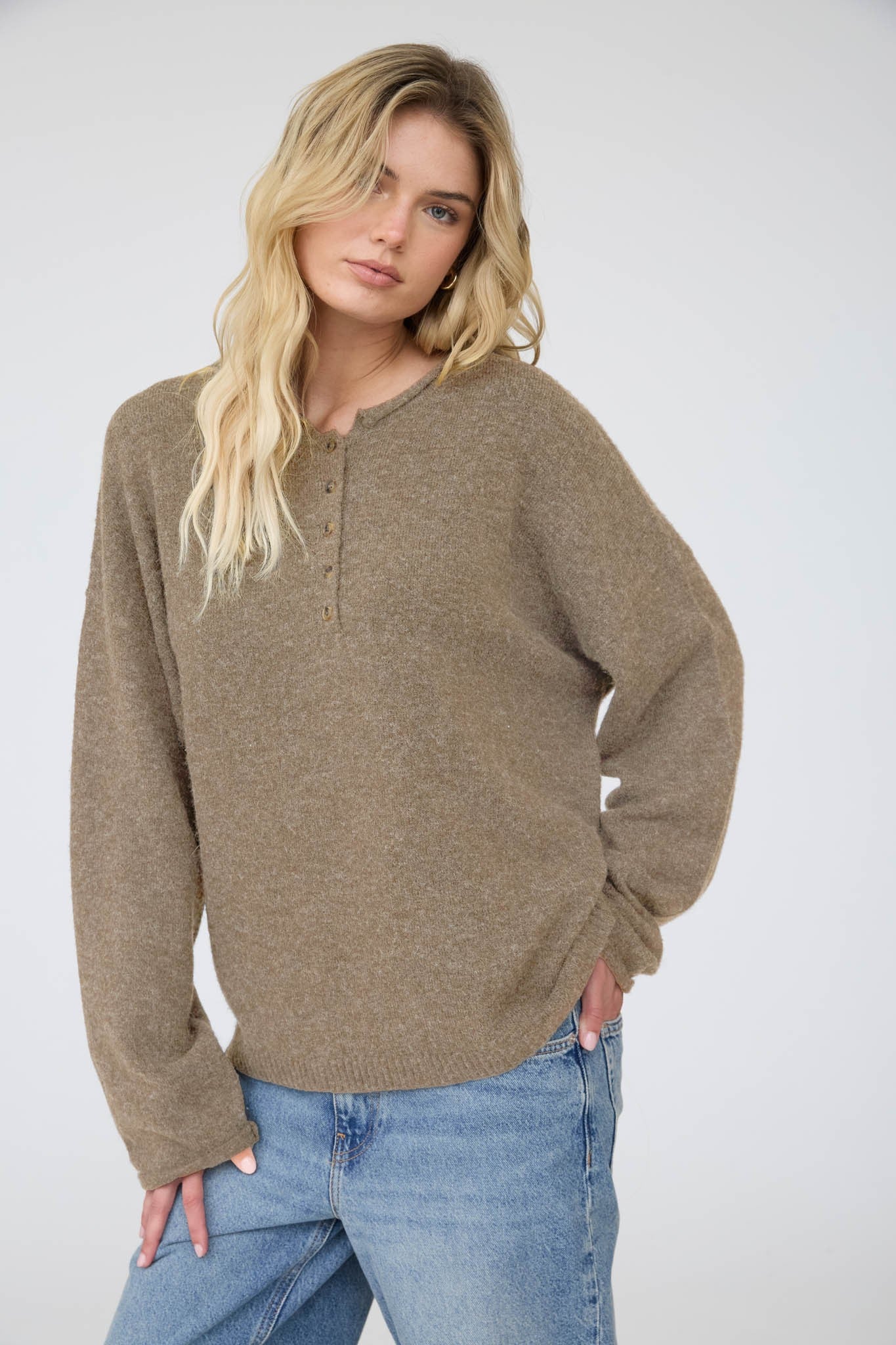Henley Pullover Sweater