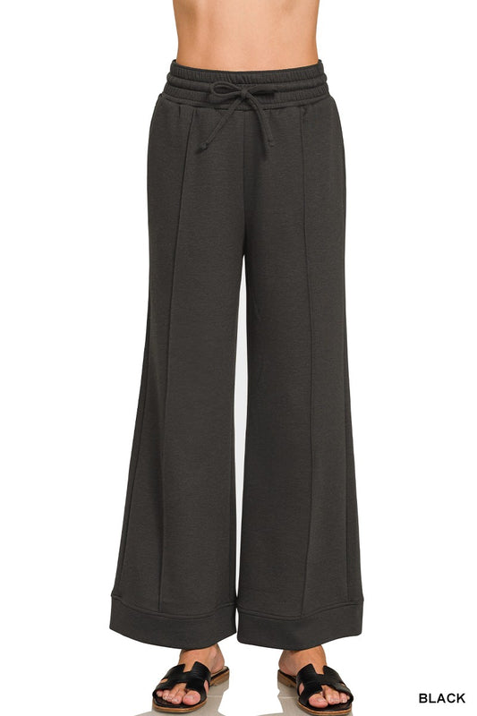 Scuba Pintuck Wide Leg Pants