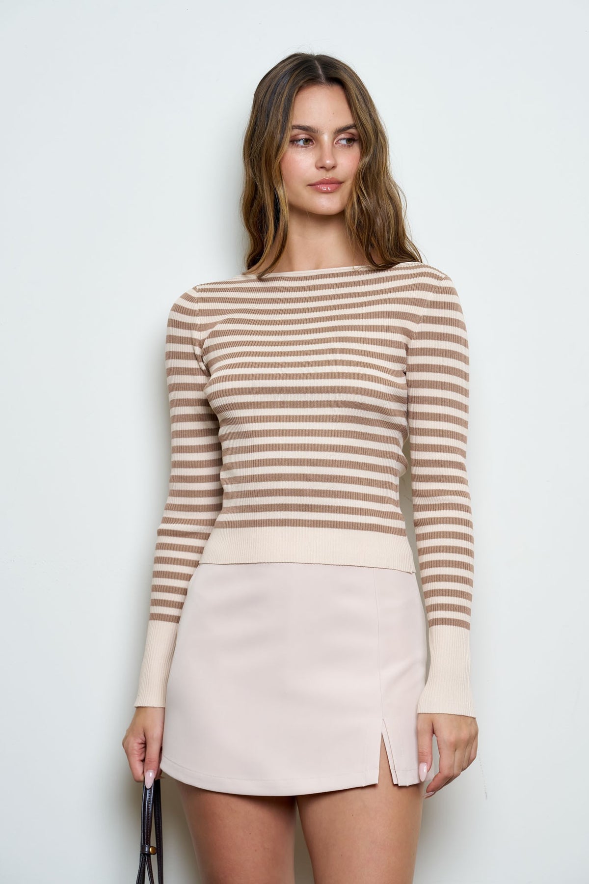 boat neck striped