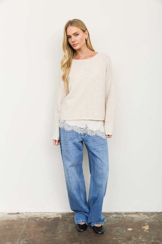 Center Seam Knit Sweater