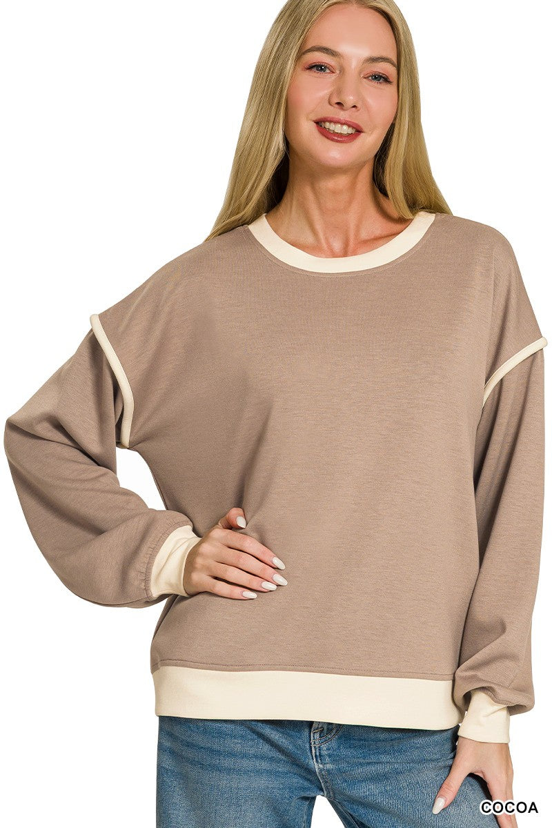 Contrast Trim Sweatshirts