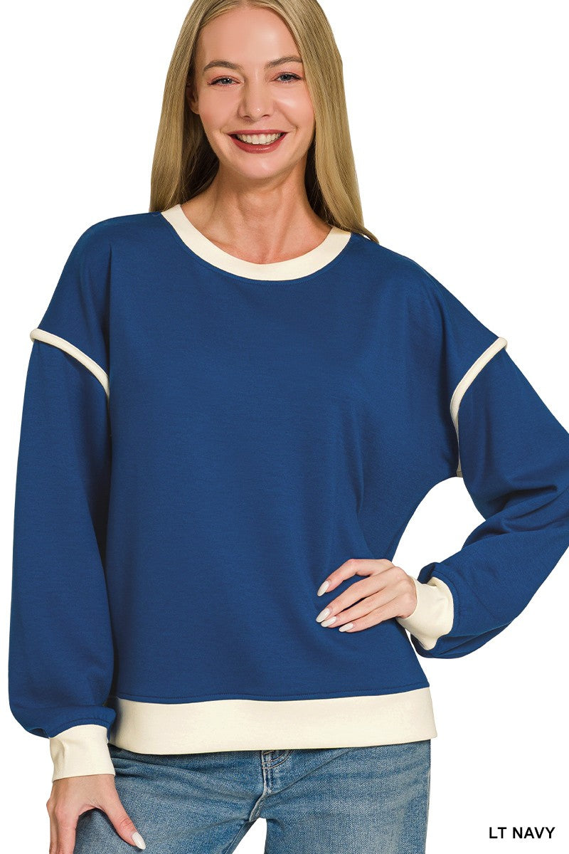 Contrast Trim Sweatshirts