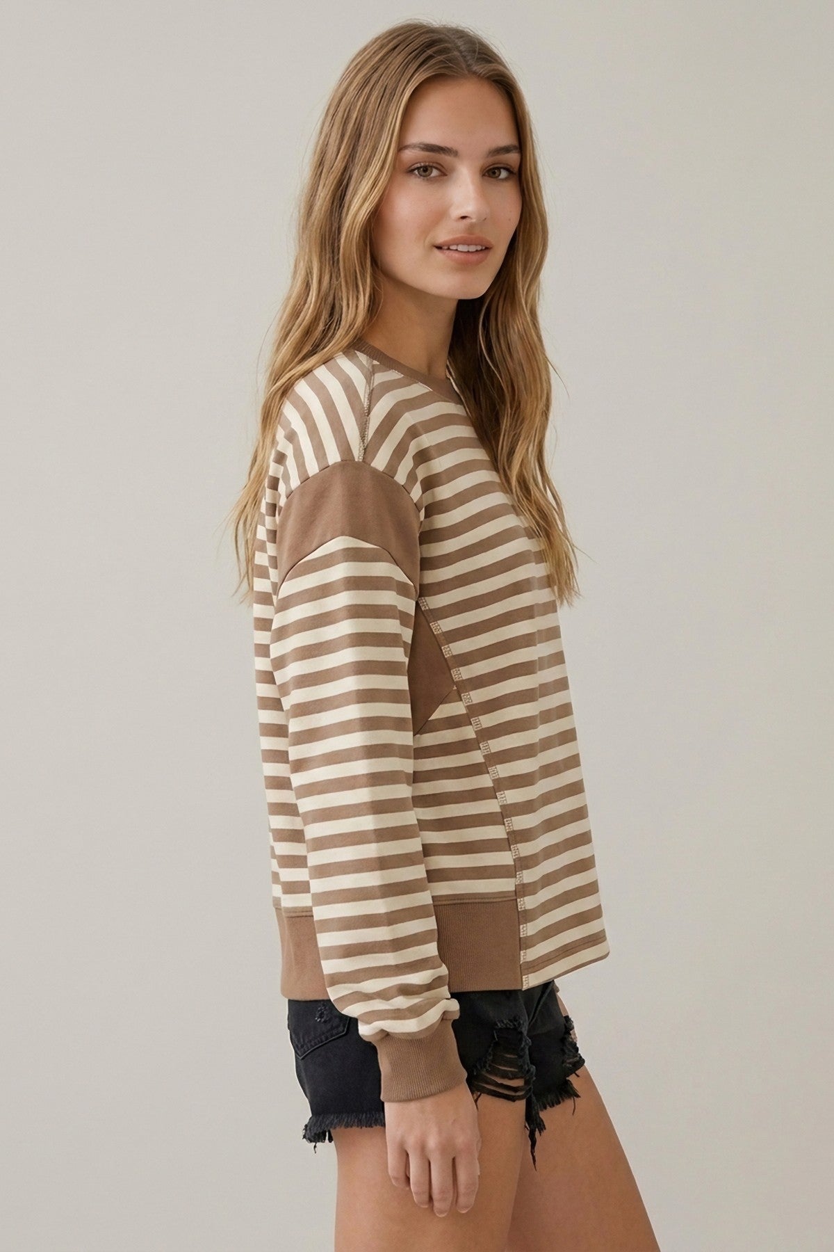 Striped Long Sleeve Sweatshirt