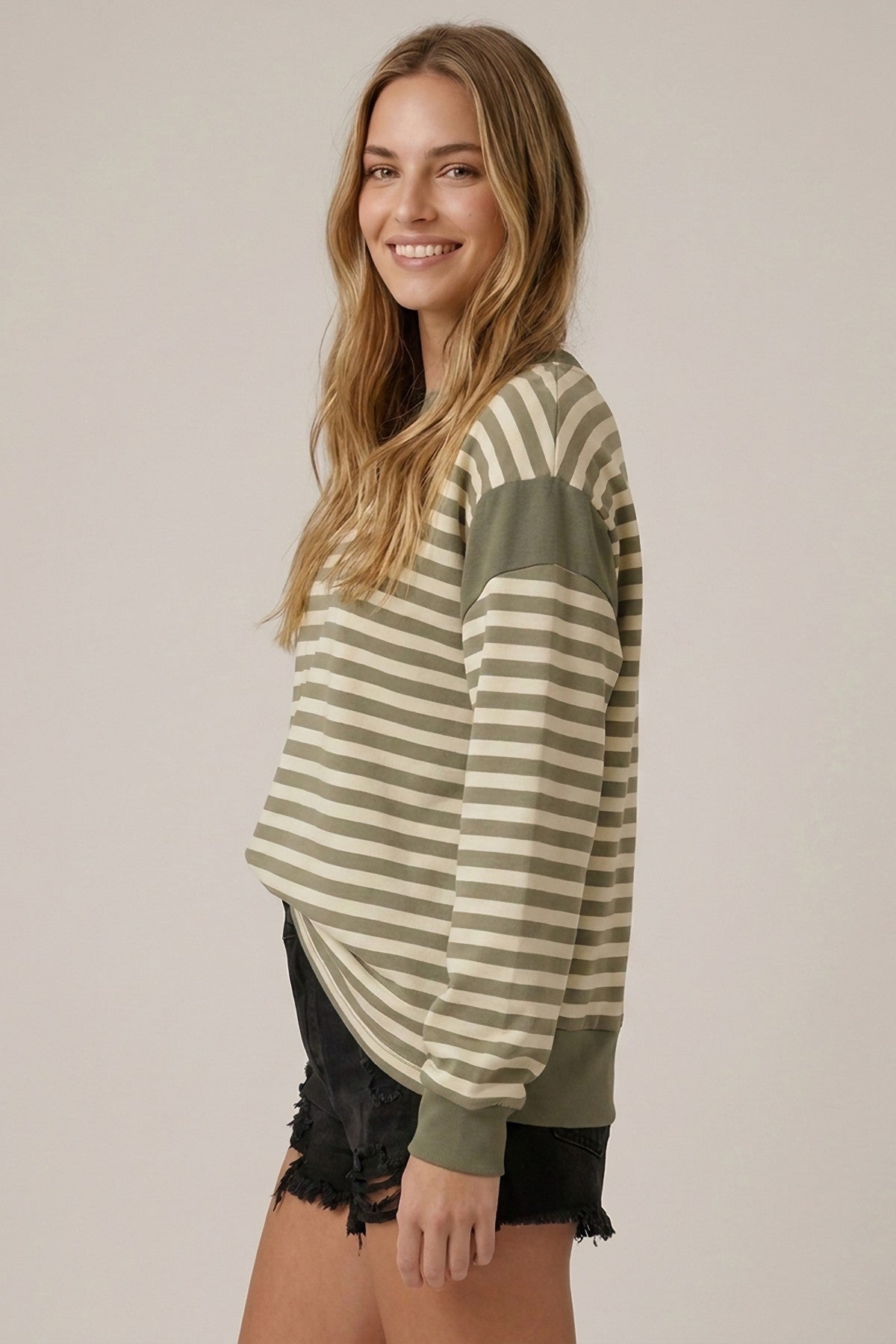 Striped Long Sleeve Sweatshirt