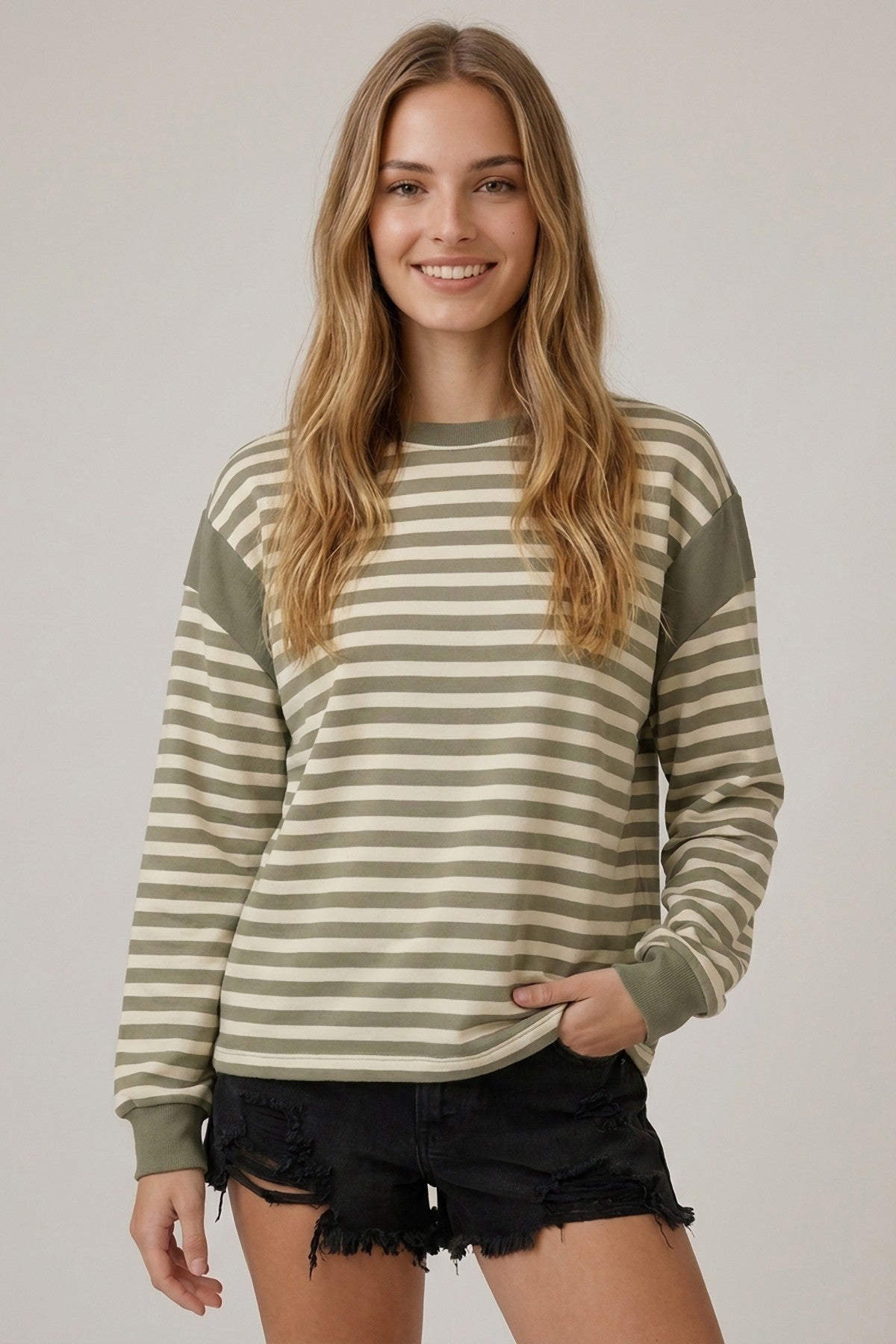 Striped Long Sleeve Sweatshirt