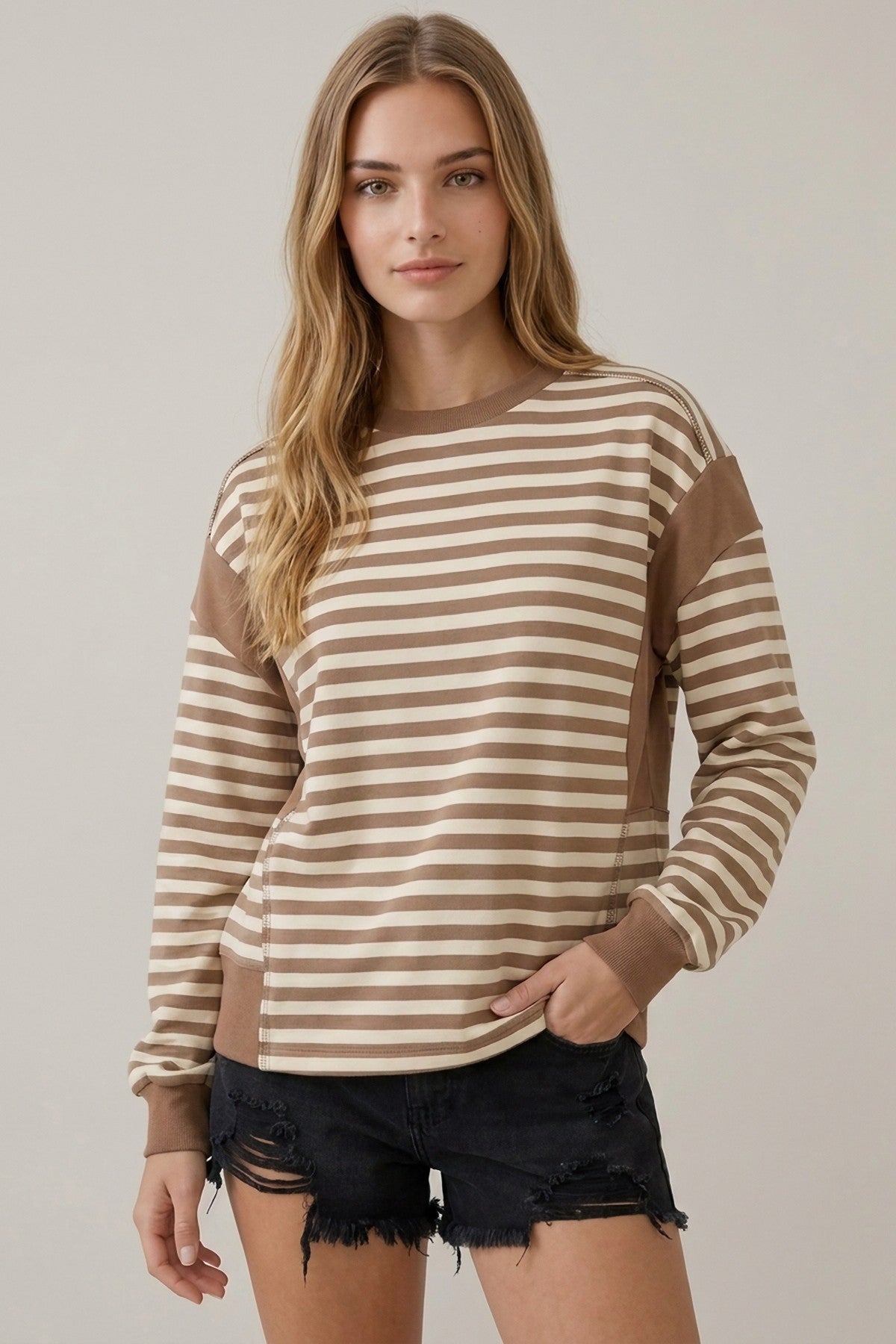 Striped Long Sleeve Sweatshirt