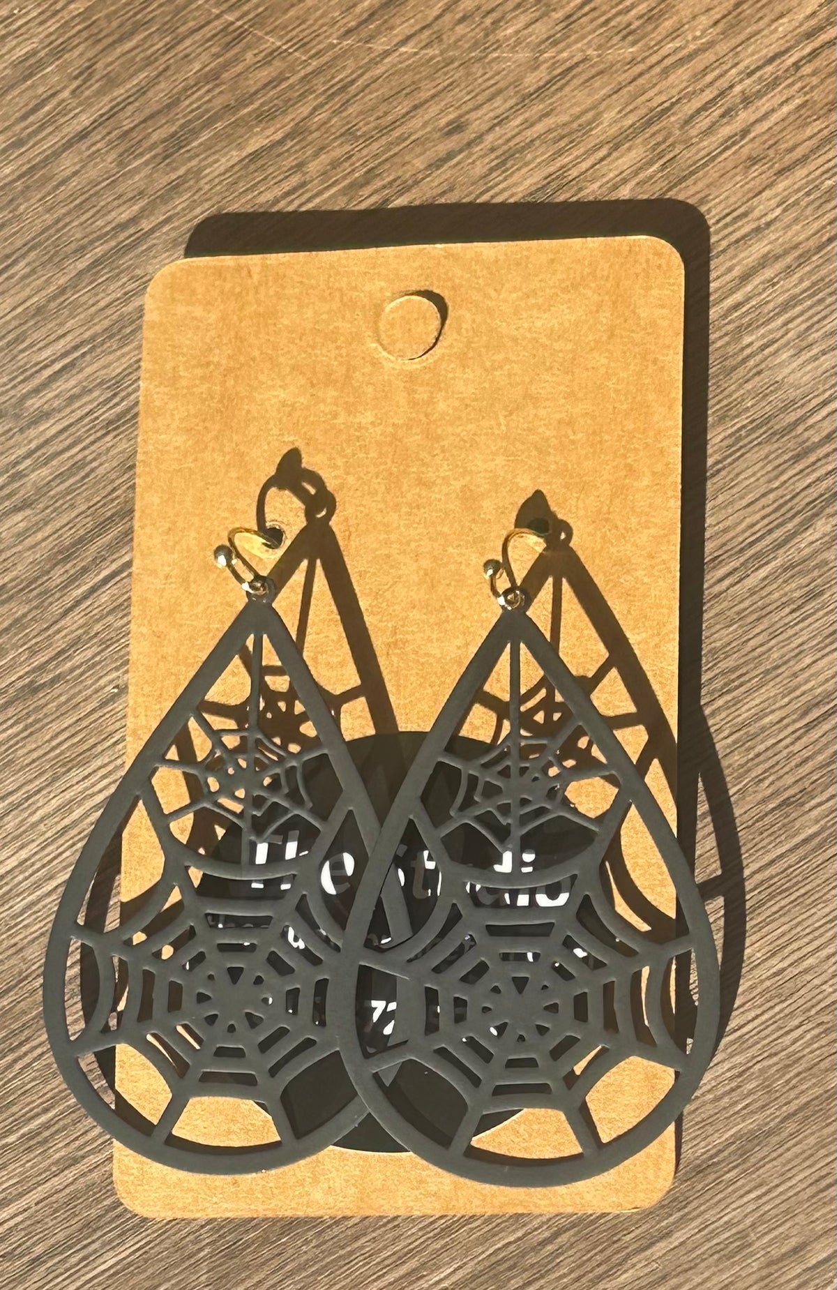 SPIDER WEB TEARDROP EARRINGS