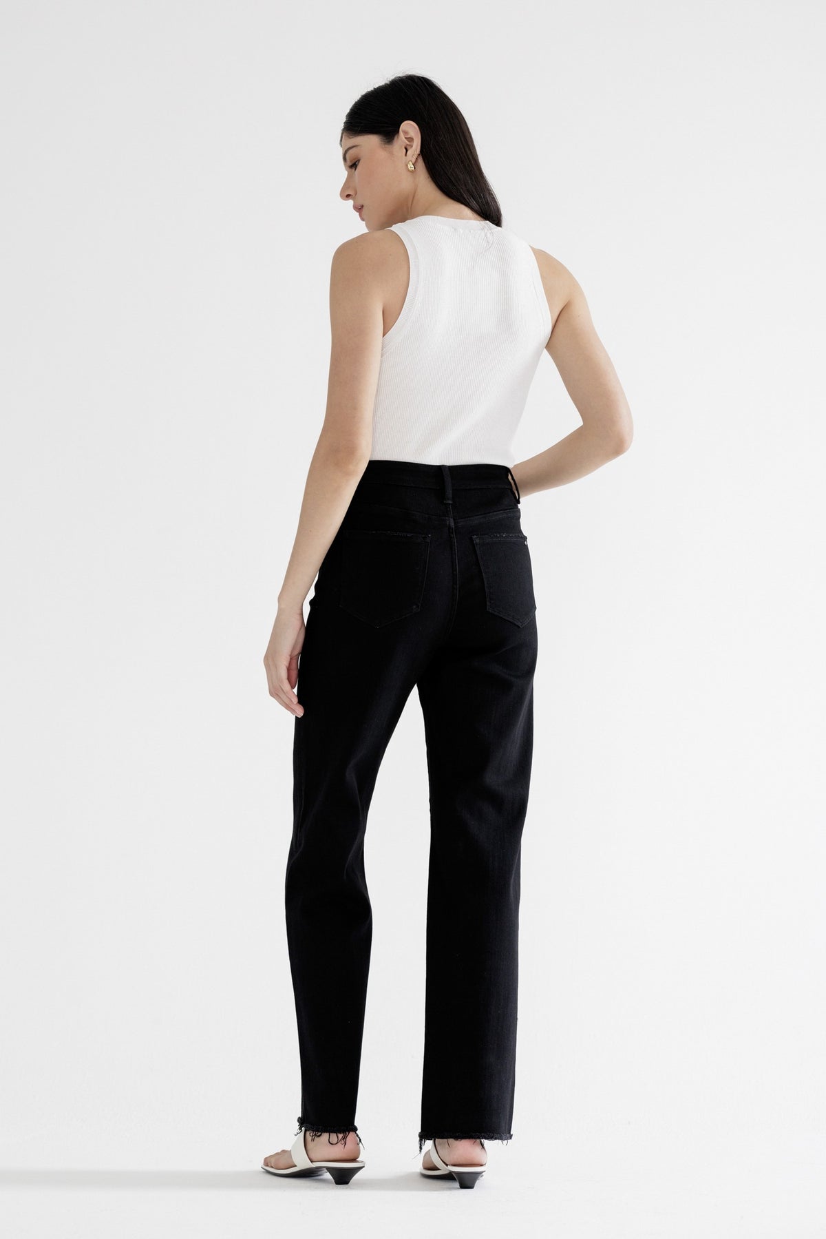 High Rise Slim Wide Jeans